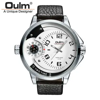 Oulm Men Watches 2 Time Zone Quartz Wristwatches Fashion Military Watches Men relogio masculino heren horloge mannen horloge
Oulm Men Watches 2 Time Zone Quartz Wristwatches Fashion Military Watches Men relogio masculino heren horloge mannen horloge