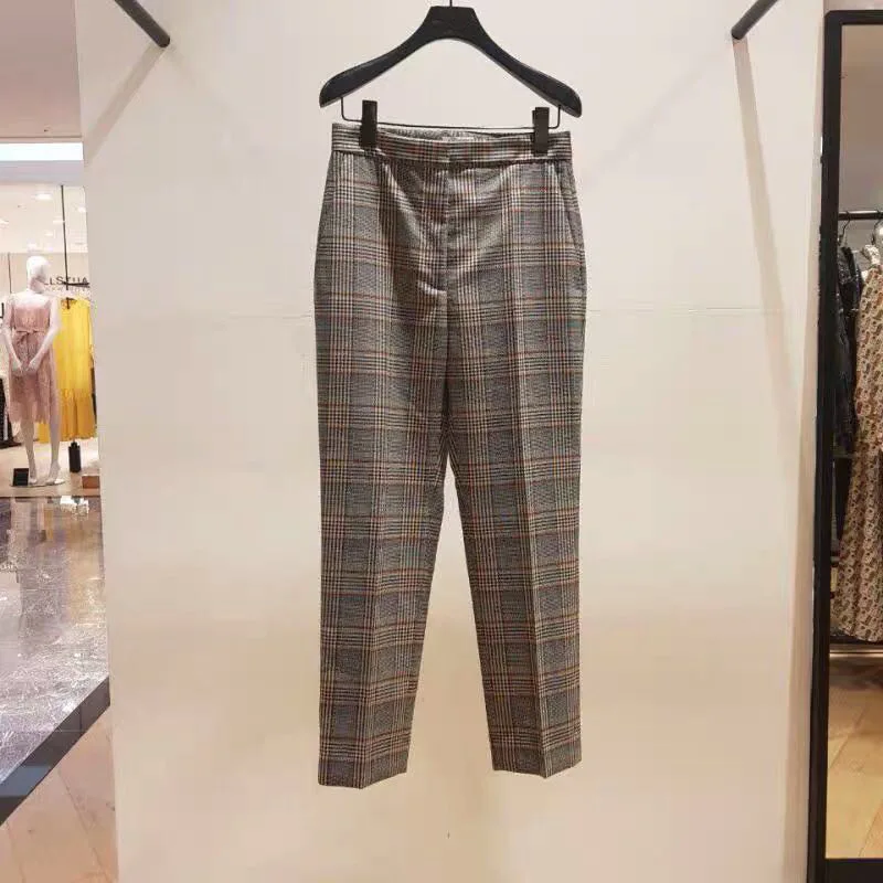 England style women's palid ninth pants 2019 Fall/winter high-waist straigth-leg pants A813
England style women's palid ninth pants 2019 Fall/winter high-waist straigth-leg pants A813