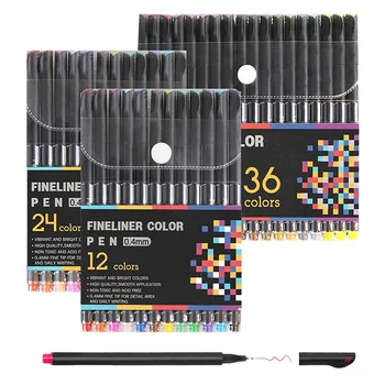 12/24/36/48/60 Fineliner Color Pen Set 0.4mm Fine Point Drawing Writing Marker Pens for Agenda Planner School Art Supplies A6140
12/24/36/48/60 Fineliner Color Pen Set 0.4mm Fine Point Drawing Writing Marker Pens for Agenda Planner School Art Supplies A6140