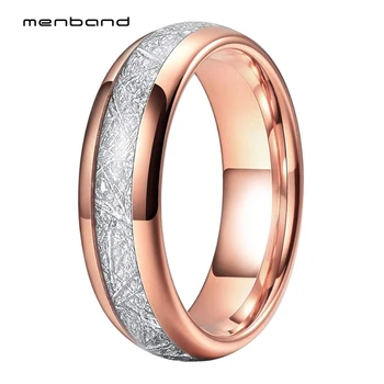 Bright Meteority Ring Rose Gold Tungsten Wedding Band For Women With Meteority Inlay Dome Polish Finish 6MM Ring Box Available
Bright Meteority Ring Rose Gold Tungsten Wedding Band For Women With Meteority Inlay Dome Polish Finish 6MM Ring Box Available