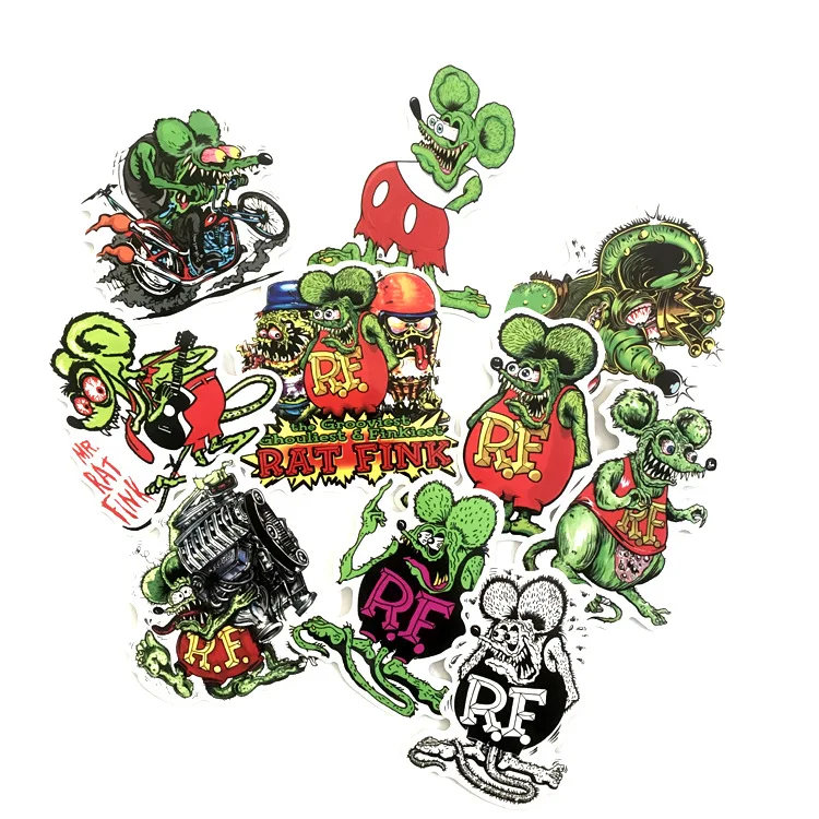 10 шт. стикеров Tales of the Rat Fink для упаковки Декоративные Канцтовары наклейки
