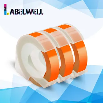 Labelwell 3rolls 3D Embossing PVC Label Tapes for Embossing Label Maker compatible for Dymo 3D tape 1610 1540 Label Makers