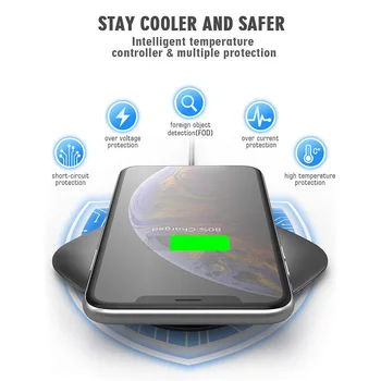 For 10W Fast charging Wireless Charger Universal Single Coil Desktop Square Wireless Charger DC9V Design Double-Sided Silicone
For 10W Fast charging Wireless Charger Universal Single Coil Desktop Square Wireless Charger DC9V Design Double-Sided Silicone