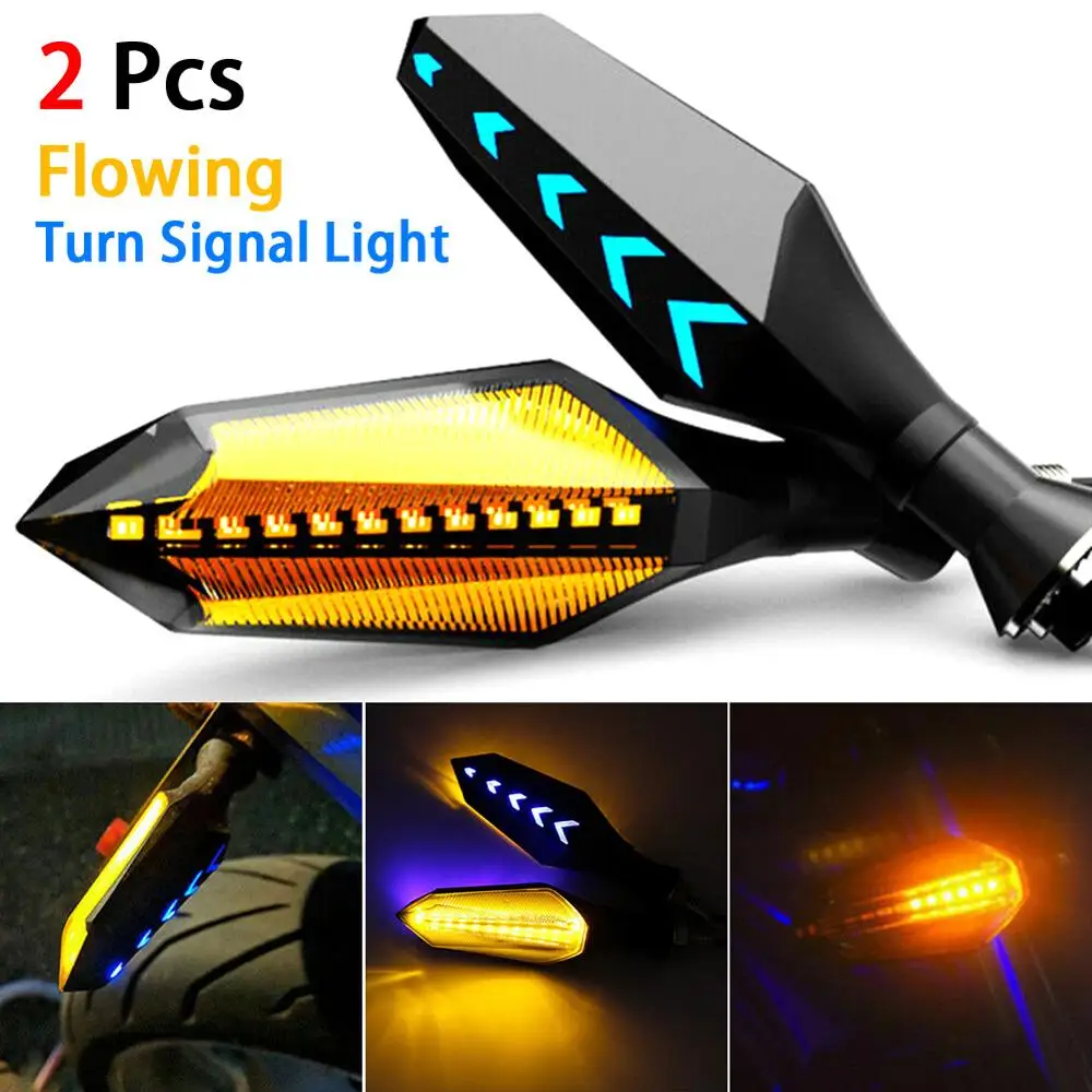 2PCS Motorcycle Turn Signals LED Light Flowing Flashing Indicator Sequential 12V Tail Stop Signal Running Lamp Universal
2PCS Motorcycle Turn Signals LED Light Flowing Flashing Indicator Sequential 12V Tail Stop Signal Running Lamp Universal