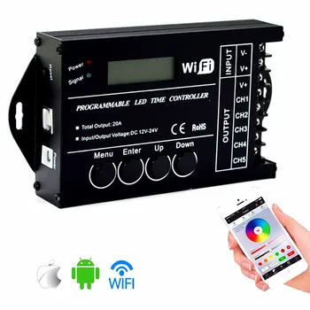 WIFi Time Programable RGB LED Controller TC421 TC420 DC12V/24V 5CH 20A Common Anode PC Phone LED Dimmer for 3528 5050 Led Strip
WIFi Time Programable RGB LED Controller TC421 TC420 DC12V/24V 5CH 20A Common Anode PC Phone LED Dimmer for 3528 5050 Led Strip