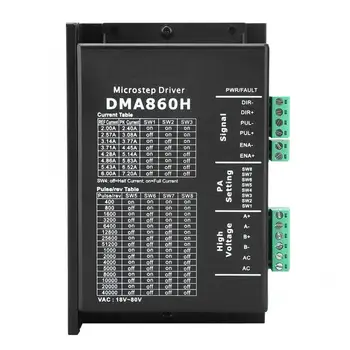 Stepper Motor Driver DMA860H Optically Isolated Signal Input 18-80VAC for 4/6/8 Wire Two-Phase Motor Controller
Stepper Motor Driver DMA860H Optically Isolated Signal Input 18-80VAC for 4/6/8 Wire Two-Phase Motor Controller