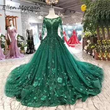 Vintage Muslim Dark Green Lace Wedding Dress 2019 Long Sleeves Ball Gowns Boat Neck 3D Flowers Beads Tulle Vestidos De Novia
Vintage Muslim Dark Green Lace Wedding Dress 2019 Long Sleeves Ball Gowns Boat Neck 3D Flowers Beads Tulle Vestidos De Novia