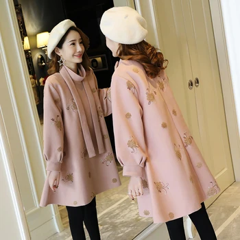 505# Autumn Winter Thick Woolen Maternity Jackets With Ties Waist Loose Hoodies Clothes for Pregnant Women Pregnancy Tops
505# Autumn Winter Thick Woolen Maternity Jackets With Ties Waist Loose Hoodies Clothes for Pregnant Women Pregnancy Tops