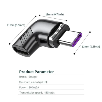 Type C Adapter 100W USB Type C Magnetic Adapter Type-C Male To USB C Female Magnet Connector For Mackbook Pro Huawei USB-C
Type C Adapter 100W USB Type C Magnetic Adapter Type-C Male To USB C Female Magnet Connector For Mackbook Pro Huawei USB-C
