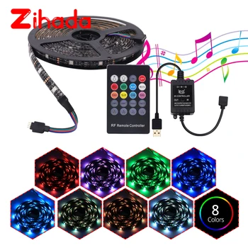 5050 RGB Music LED Strip Light 30LEDs/m 60LEDs/m Music Controller Sound Sensor with RF Remote LED Strip Light USB DC5V 1M 2M
5050 RGB Music LED Strip Light 30LEDs/m 60LEDs/m Music Controller Sound Sensor with RF Remote LED Strip Light USB DC5V 1M 2M