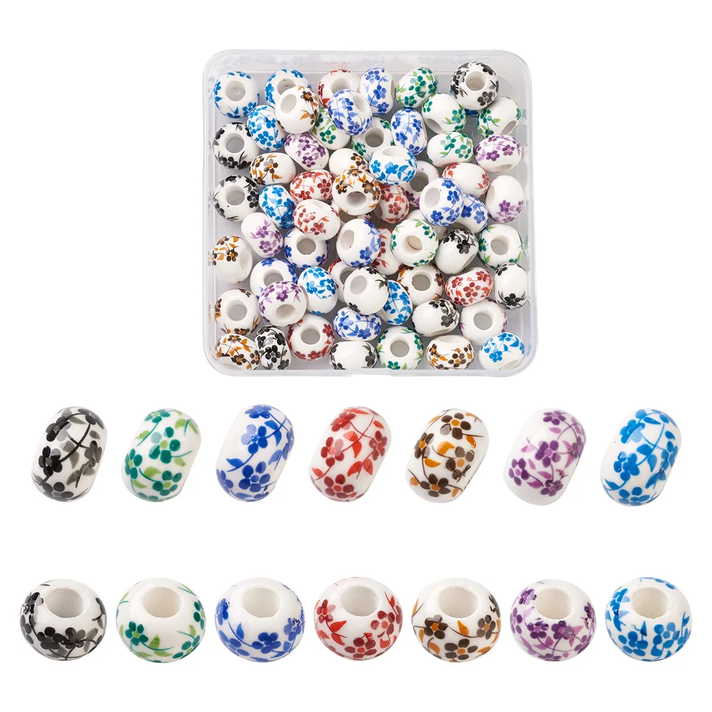 70Pcs 7 Colors Handmade European Porcelain Beads DIY Accessories for Jewelry Making Rondelle with Flower Pattern
70Pcs 7 Colors Handmade European Porcelain Beads DIY Accessories for Jewelry Making Rondelle with Flower Pattern