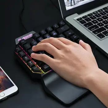Mini Gaming Keyboard Mobile Tablet One-handed Wired Game Keypad for LOL PUBG CF Game Colorful Backlight Keyboard Gamer
Mini Gaming Keyboard Mobile Tablet One-handed Wired Game Keypad for LOL PUBG CF Game Colorful Backlight Keyboard Gamer