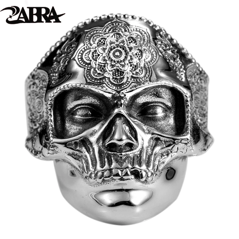 ZABRA Gothic Lotus Mask Big Skull Ring For Men Adjustable Real 925 Sterling Silver Vintage Puck Rock Hip Hop Biker Rings Jewelry
ZABRA Gothic Lotus Mask Big Skull Ring For Men Adjustable Real 925 Sterling Silver Vintage Puck Rock Hip Hop Biker Rings Jewelry