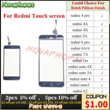 Novaphop – écran tactile pour Redmi Note 3 4 6 Pro 4A 4X 5A Prime 6A 7A 7 S2 Y2 Y1 Go, panneau de capteur en verre=
