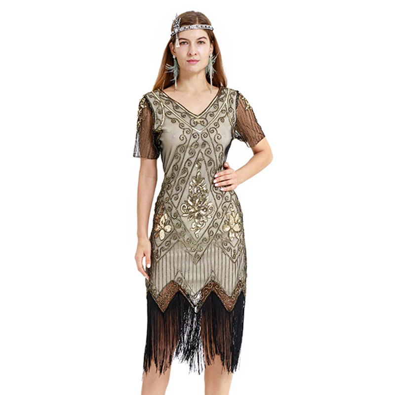1920s Flapper Roaring Embellished Art Deco Great Gatsby Dress Evening Party Night Dresses Long Fringes
1920s Flapper Roaring Embellished Art Deco Great Gatsby Dress Evening Party Night Dresses Long Fringes