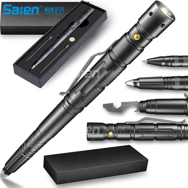 Tactical Pen Self Defense Tool - Multitool with LED Flashlight/Pen Light / EDC Tac Pens Survival Gear, Police
Tactical Pen Self Defense Tool - Multitool with LED Flashlight/Pen Light / EDC Tac Pens Survival Gear, Police