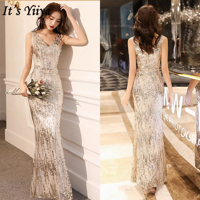 It's YiiYa Eveing Gowns V-Neck Sequined Mermaid Robe De Soiree K041 Floor-Length Plus Size Sleeveless Evening Dress 2019
It's YiiYa Eveing Gowns V-Neck Sequined Mermaid Robe De Soiree K041 Floor-Length Plus Size Sleeveless Evening Dress 2019