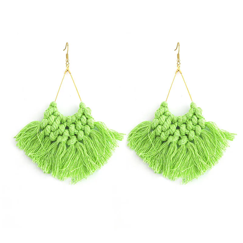 Luxury Handwoven Boho Tassel Earrings - Statement Drop Jewelry 2 H70b59a324f6e4a33902b92047c0f84183