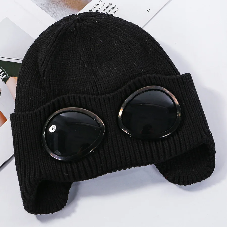 New Winter Hat'for Women Knitted Solid Color Wool Warm Thick Beanie Pilot Glasses Designer Bonnets Windproof Fashion Cap
New Winter Hat'for Women Knitted Solid Color Wool Warm Thick Beanie Pilot Glasses Designer Bonnets Windproof Fashion Cap