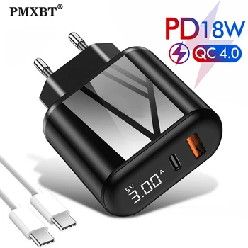 Quick Charge QC 4.0 3.0 PD Charger 18W Dual USB Type C Cable Fast Charger for iPhone 11 Xiaomi Phone Power Delivery EU Charger
Quick Charge QC 4.0 3.0 PD Charger 18W Dual USB Type C Cable Fast Charger for iPhone 11 Xiaomi Phone Power Delivery EU Charger