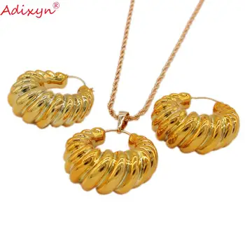 Adixyn Gold Color Wedding Jewelry for Women Earring/Pendant/Necklace For Women/Girls Birthday Party Gift N031918 
Adixyn Gold Color Wedding Jewelry for Women Earring/Pendant/Necklace For Women/Girls Birthday Party Gift N031918
