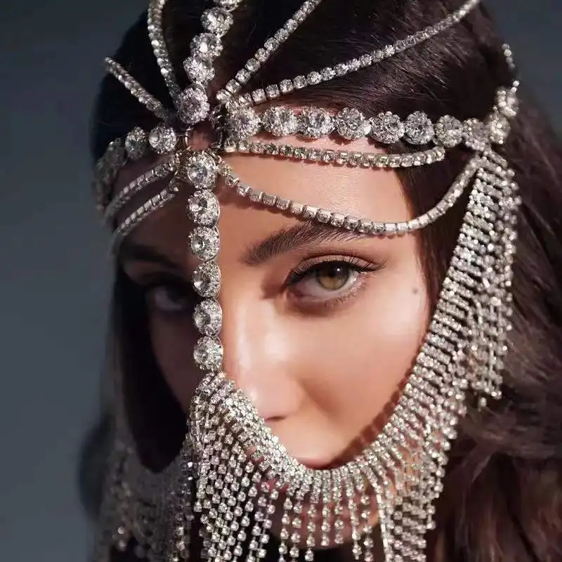 INS Shiny Rhinestone Long Tassel Facepiece Jewelry Mask Decoration for Women Luxury Crystal Face Hair Accessories Mask Gift
INS Shiny Rhinestone Long Tassel Facepiece Jewelry Mask Decoration for Women Luxury Crystal Face Hair Accessories Mask Gift