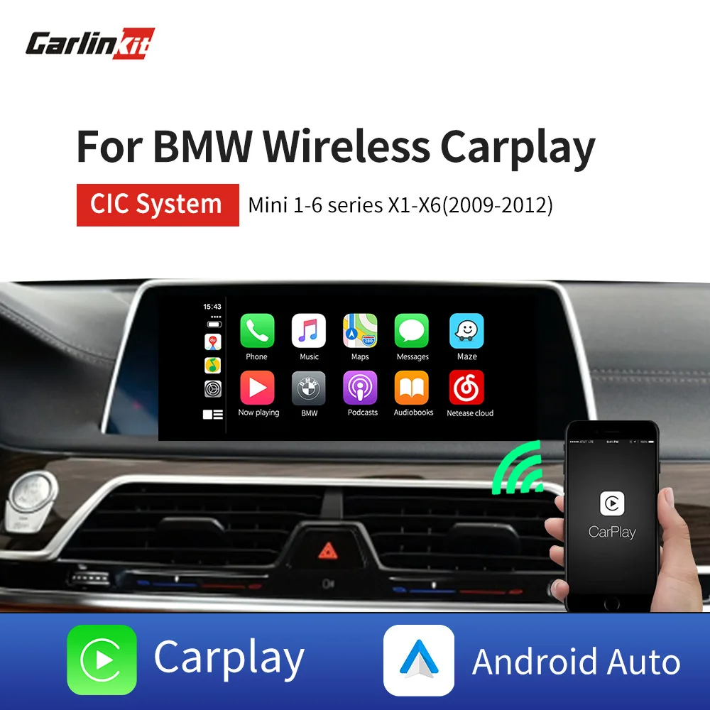 Carlinkit Wireless Decoder Box For BMW CIC System 1/2/3/4/5/6/7 X1/X3/X4/X5/X6 2010-13 Apple Carplay/Android Auto Mirrorlink Box
Carlinkit Wireless Decoder Box For BMW CIC System 1/2/3/4/5/6/7 X1/X3/X4/X5/X6 2010-13 Apple Carplay/Android Auto Mirrorlink Box