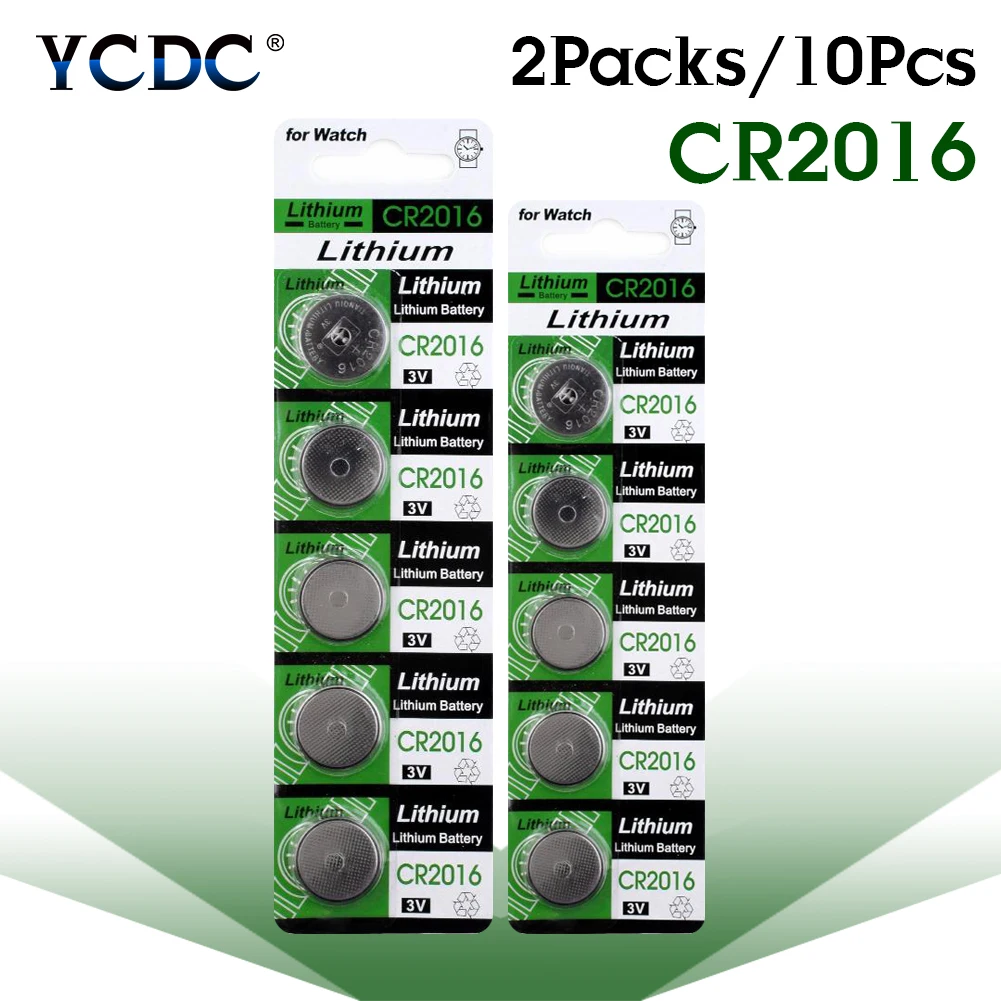 Фото YCDC 10 шт. сменные Литиевые кнопочные батарейки для часов 3 в CR2016 LM2016 BR2016 DL2016 KCR2016 |