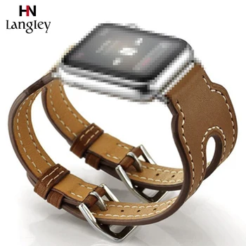 Genuine Leather Watchband For Apple Watch 4/3/2/1 38mm 40mm 42mm 44mm iwatch Replacement Straps Double Buckle Wristbands 
Genuine Leather Watchband For Apple Watch 4/3/2/1 38mm 40mm 42mm 44mm iwatch Replacement Straps Double Buckle Wristbands