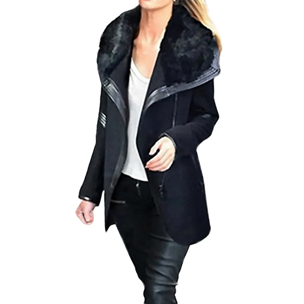 Фото Jaycosin модная женская Повседневная тонкая куртка плотное пальто с длинным рукавом