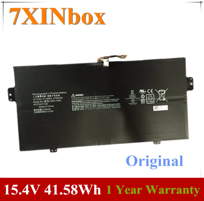 

7XINbox 15.4V 2700mAh 41.58Wh Original SQU-1605 Laptop Battery For Acer Spin 7 SP714-51 SF713-51 Swift 7 S7-371 SF713