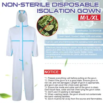 Breathable Disposable Coveralls Isolation Suit Protective Clothing Waterproof Non-woven Safe Protective Clothing Hooded Coverall 
Breathable Disposable Coveralls Isolation Suit Protective Clothing Waterproof Non-woven Safe Protective Clothing Hooded Coverall