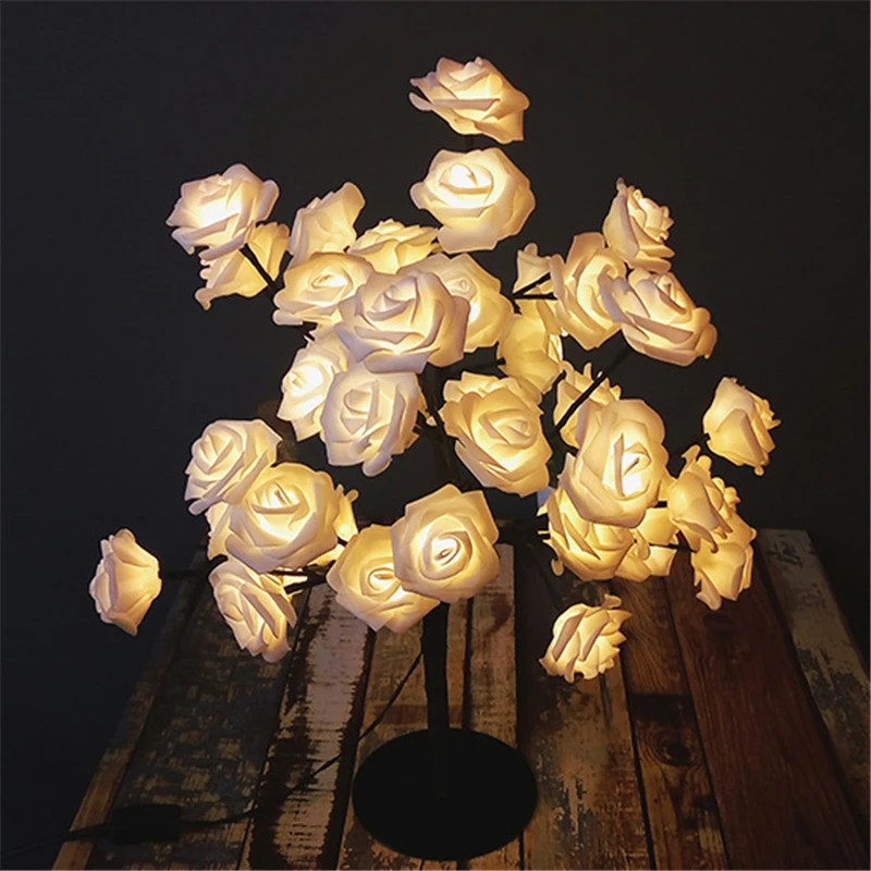 LED Lamp Romantic Rose Flower Tree Shape Table Light USB Port and Battery Powered Decorative Lighting Lamp for Wedding Party
LED Lamp Romantic Rose Flower Tree Shape Table Light USB Port and Battery Powered Decorative Lighting Lamp for Wedding Party