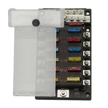 12 Way Fuse Holder with LED Indicator Light and Negative Busbar for 12/24V Car Q39F
12 Way Fuse Holder with LED Indicator Light and Negative Busbar for 12/24V Car Q39F