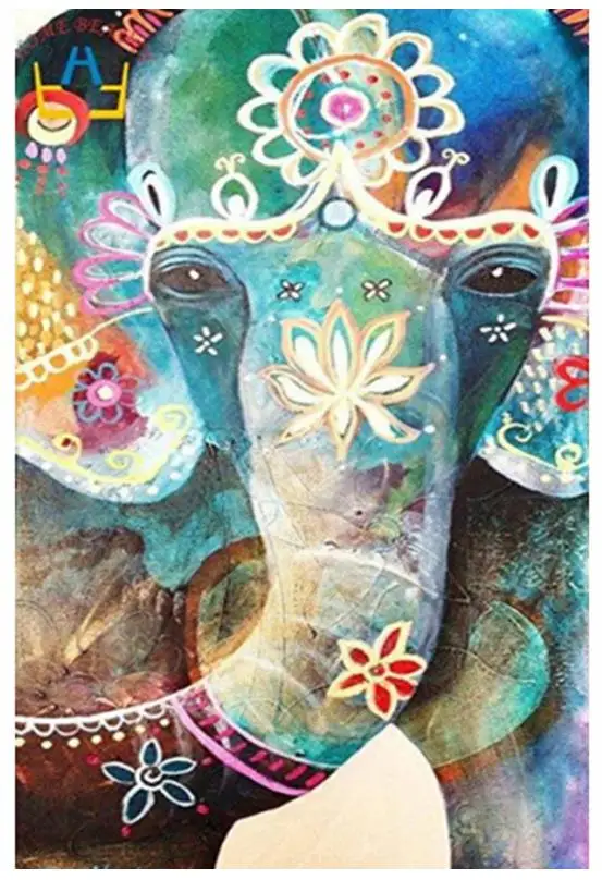 Фото Полностью квадратная Алмазная вышивка слон животные картина тона мозаика