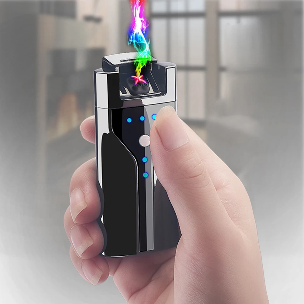 Button Double Arc Lighter USB Electric Lighter Charging Portable Windproof Men Cigarette Lighters with Power Display
Button Double Arc Lighter USB Electric Lighter Charging Portable Windproof Men Cigarette Lighters with Power Display