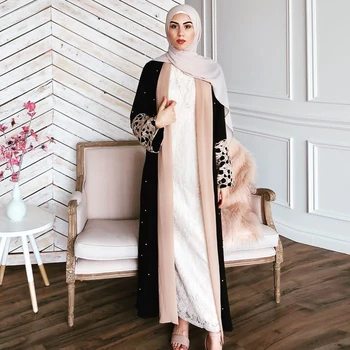 Siskakia Muslim Abaya Fashion Contrast Color Block Metal Lace Beaded Kimono Robes Black Arabian Clothes Summer 2019 Slim Sash
Siskakia Muslim Abaya Fashion Contrast Color Block Metal Lace Beaded Kimono Robes Black Arabian Clothes Summer 2019 Slim Sash