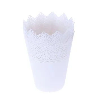 4pcs Flowerpot Plastic Flower Pot Hollow Flower Planter Holder Crown Lace Pierced Flower Vase Storage Home Decoration - Size L(W 
4pcs Flowerpot Plastic Flower Pot Hollow Flower Planter Holder Crown Lace Pierced Flower Vase Storage Home Decoration - Size L(W