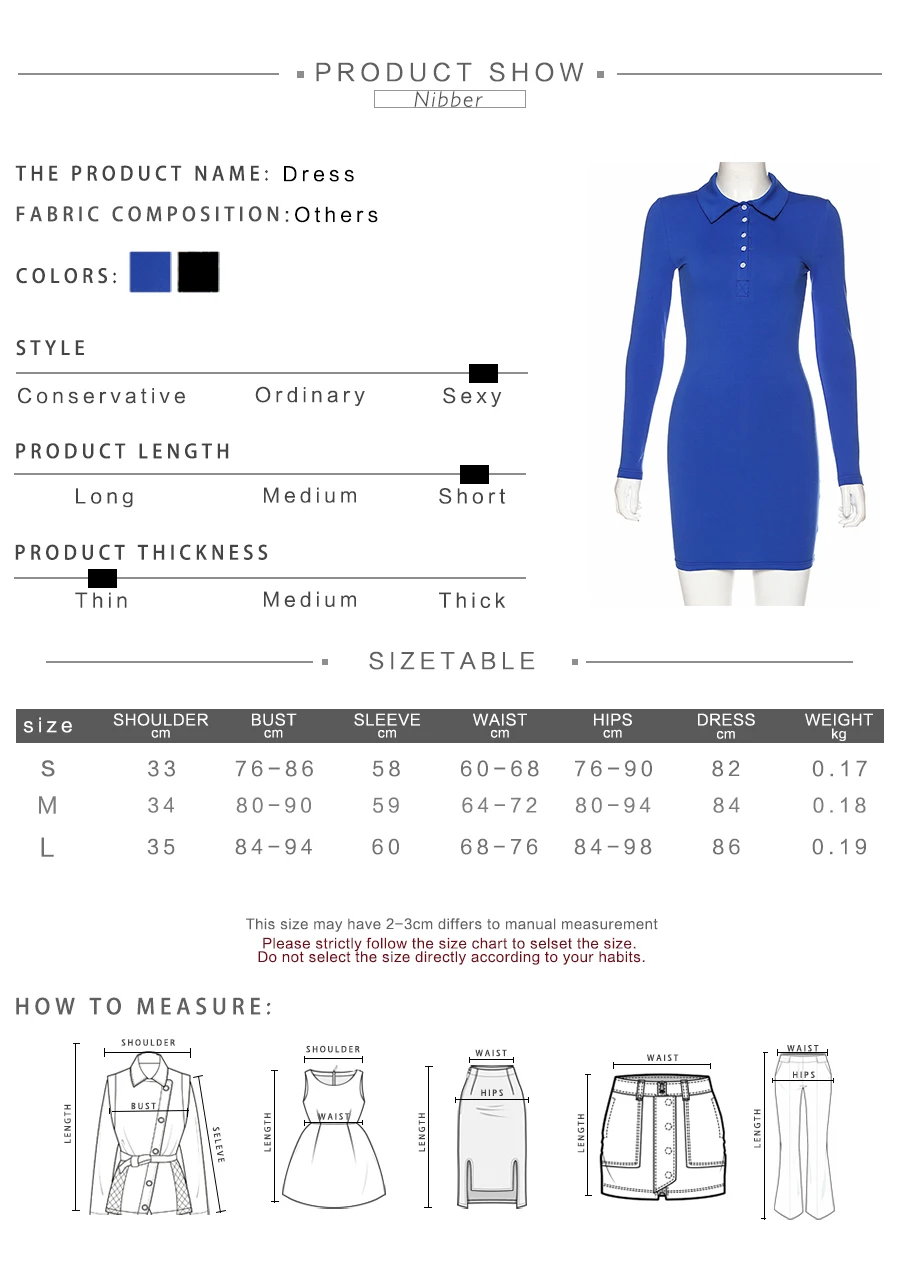 Nibber cotton Lapel Elastic Slim Soft High waist dresses Solid color casual simple girl College style sweet 2020 Spring femal