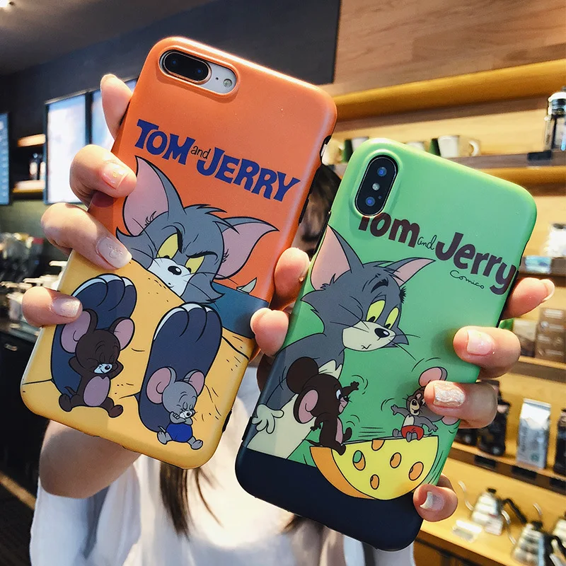 For IPhone X XR XS Max Simple Candy Colors Soft Silicone TPU Cover for IPhone 8 7 6 6s Plus Fashion Cartoon Tom Jerry Phone Case
For IPhone X XR XS Max Simple Candy Colors Soft Silicone TPU Cover for IPhone 8 7 6 6s Plus Fashion Cartoon Tom Jerry Phone Case