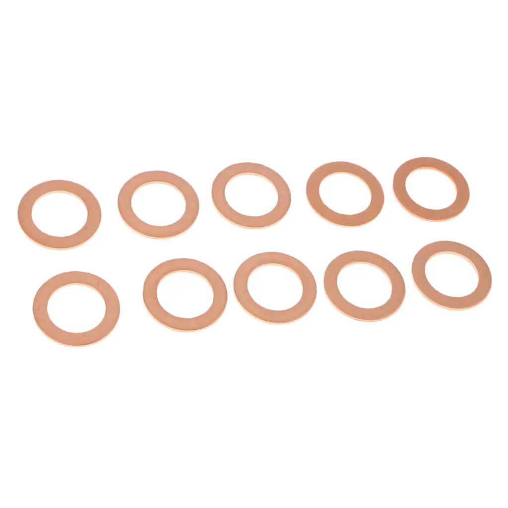Copper Oil Drain Plug Gasket for Toyota Lexus - Fits M14, Pack of 10 Copper Oil Drain Plug Gasket for Toyota Lexus - Fits M14, Pack of 10