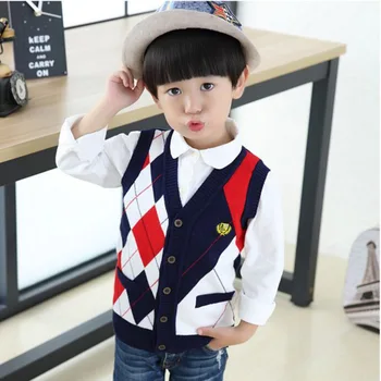 Autumn Childrenswear Waistcoat Boys’ Cardigan Geometry Joint Pattern Nail Button xiu zhang Vest College Style
Autumn Childrenswear Waistcoat Boys’ Cardigan Geometry Joint Pattern Nail Button xiu zhang Vest College Style