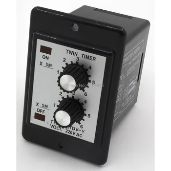 ATDV-Y AC 220V repeat cycle SPDT time relay ATDV series 220VAC twin timer 30s*30s 60s*60s 30min*30min 60min*60min 
ATDV-Y AC 220V repeat cycle SPDT time relay ATDV series 220VAC twin timer 30s*30s 60s*60s 30min*30min 60min*60min
