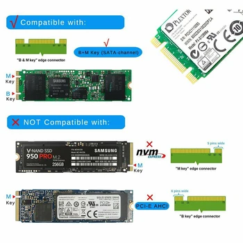 

NGFF High-capacity Electric Expansion SATA To M.2 SSD To SATA3 Add On Cards 6GB/s Shock Resistance Stable Adapter Card Durable