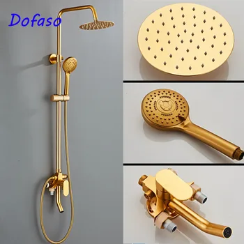 Dofaso Bathroom Rainfall Shower Faucet Set Space aluminum Mixer Tap With Hand Sprayer Wall Mounted Bath Shower Set gold black
Dofaso Bathroom Rainfall Shower Faucet Set Space aluminum Mixer Tap With Hand Sprayer Wall Mounted Bath Shower Set gold black