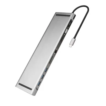 Multifunctional 10 in 1 Type-C Universal Docking Station Stand Video Display USB 3.0 HD Adapter Splitter Hub
Multifunctional 10 in 1 Type-C Universal Docking Station Stand Video Display USB 3.0 HD Adapter Splitter Hub