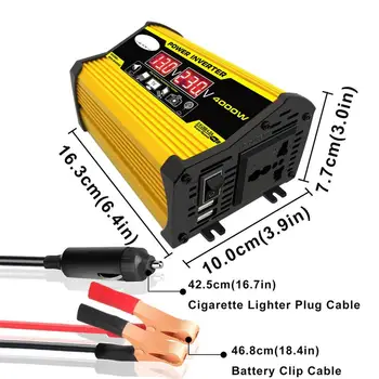 4000W 12V to 220V/110V LED Display Car Power Inverter Converter Adapter Dual USB Voltage Transformer Modified Sine Wave
4000W 12V to 220V/110V LED Display Car Power Inverter Converter Adapter Dual USB Voltage Transformer Modified Sine Wave