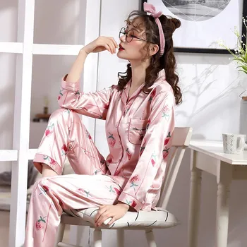 Women Spring Pyjama Set Long Sleeve Home Furnishing Home Suit Pure Pijamas Full Pant Printed Casual Nightwear 
Women Spring Pyjama Set Long Sleeve Home Furnishing Home Suit Pure Pijamas Full Pant Printed Casual Nightwear