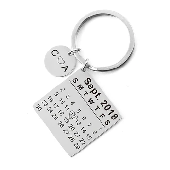Personalized Custom Calendar Keychain Custom Lettering Date Name Key Chain Stainless Steel Key rings For Women Men Jewelry Gift
Personalized Custom Calendar Keychain Custom Lettering Date Name Key Chain Stainless Steel Key rings For Women Men Jewelry Gift