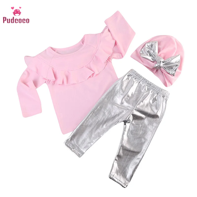 Pudcoco Toddler Kids Baby Girl Clothes Ruffles Long Sleeve Pink Bebe T-shirt Tops+Shinny Legging Pant Hat 3pcs Baby Clothing
Pudcoco Toddler Kids Baby Girl Clothes Ruffles Long Sleeve Pink Bebe T-shirt Tops+Shinny Legging Pant Hat 3pcs Baby Clothing